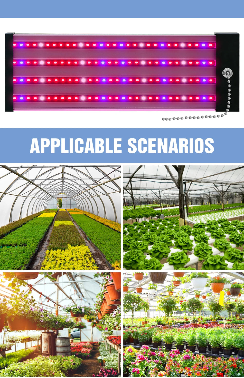LED Quantum Board Plant Grow Light  Full Spectrum Indoor Flower Seedling Hydroponic Greenhouse Vegetable Cultivation Growth Lamp
