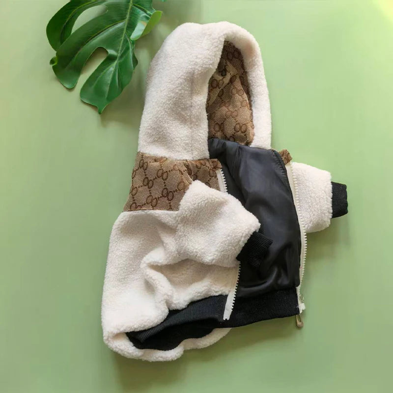 Autumn Winter Designer Luxury Pet Furry Coat Puppy Thick Warm Jacket Yorkiepoodle Small And Medium Sized Dogs Bitches Clothes