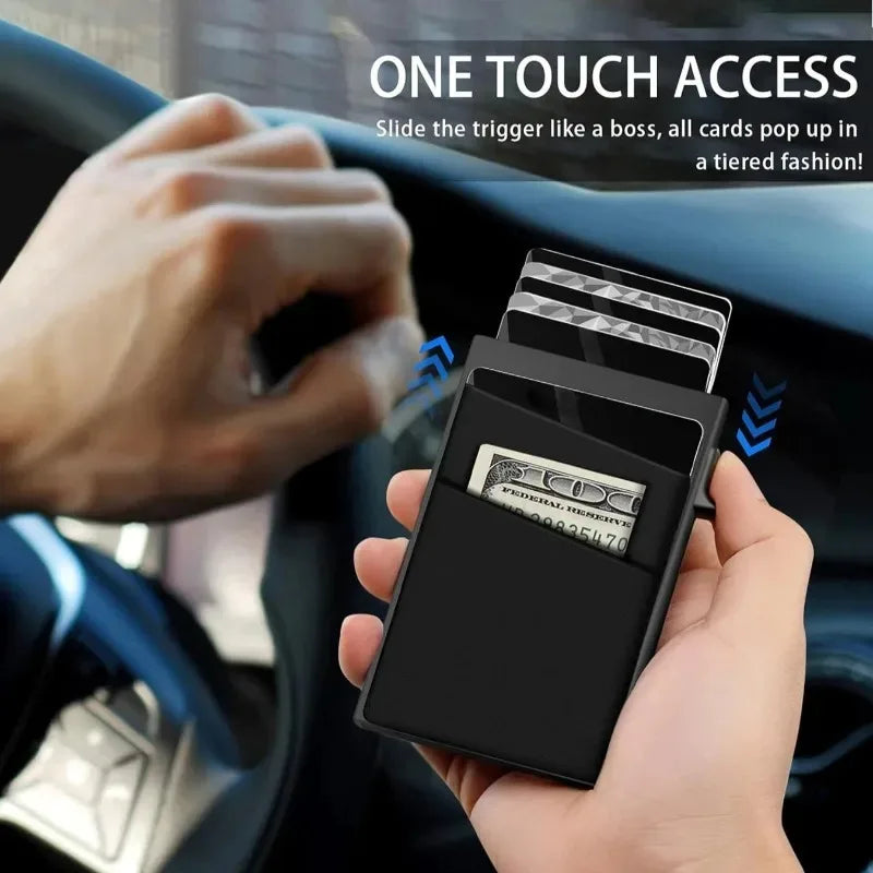 Anti-theft Cards Protectors Card Holder Minimalist Smart Wallet RFID Protection Aluminum Metal Box Cardholder Case Porte Carte