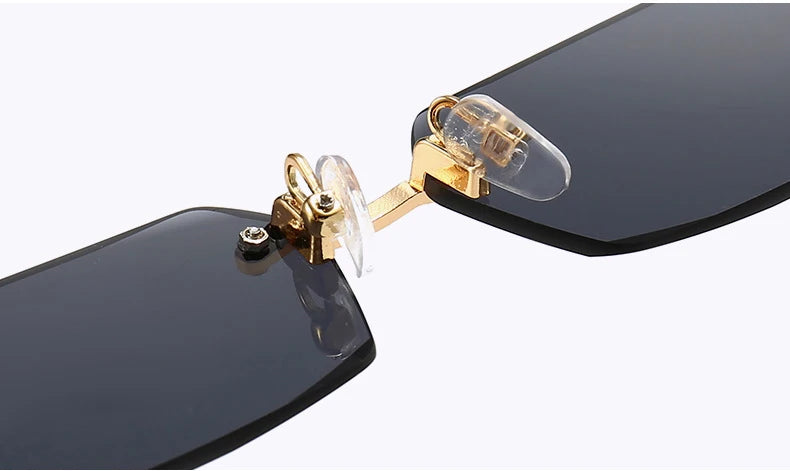 1PCS/2PCS/3PCS Rimless Sunglasses Rectangle Fashion Popular Women Men Shades Small Sun Glasses For Female Male Traveling Oculos