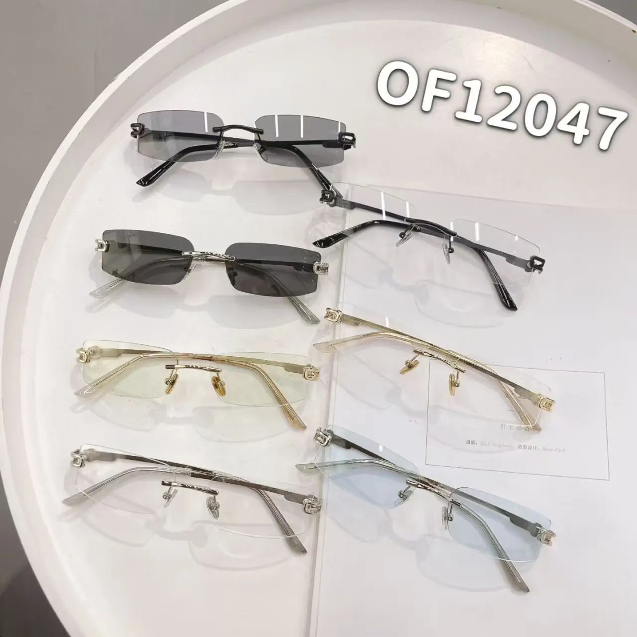Rectangle Shape Rimless Sunglass Women Fashion Trendy UV Protection Sun Glasses for Man Korean Style Men Sunglasses