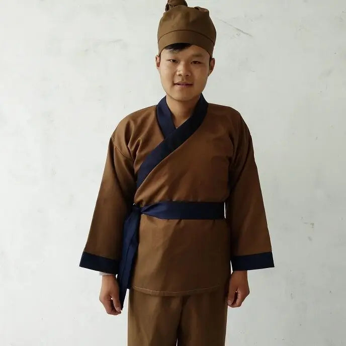 Halloween Ancient Chinese Costume for Men Servant Farmer Hanfu Adultchinese Clothes Male Performance Stage Mens Hanfu Cosplay