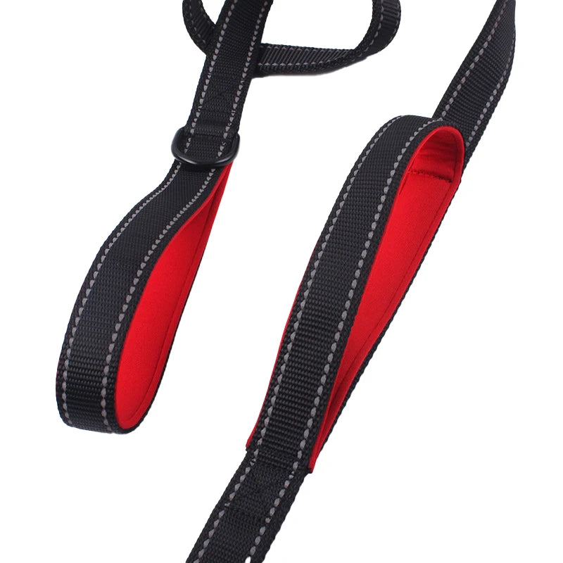 Dog Leashes Outdoor Travel Dog Training Chain Heavy Duty Double Handle Lead for Control Safety Nylon Dog Leash Training Control