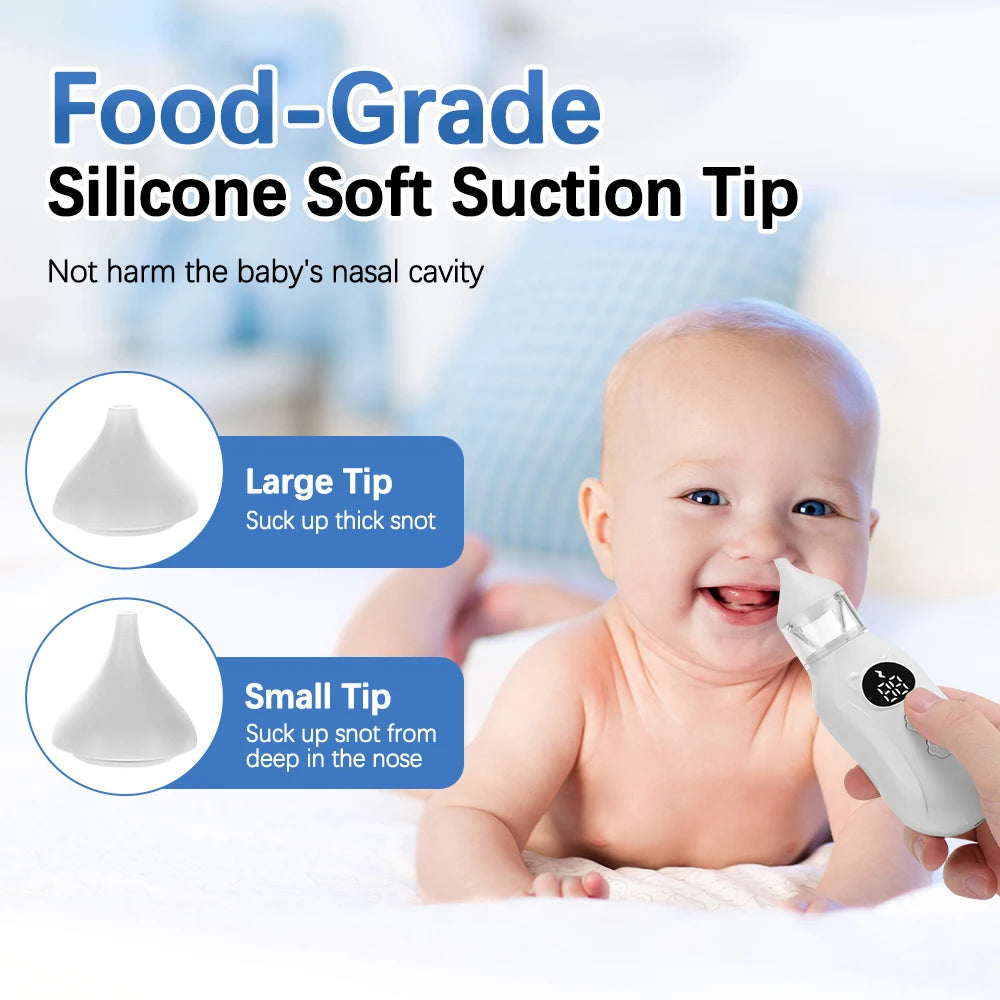 Baby Nasal Aspirator Electric Nose Cleaner Newborn Baby 9-Speed Nose Suction Device Booger Mucus Sucker for Infant Low Noise