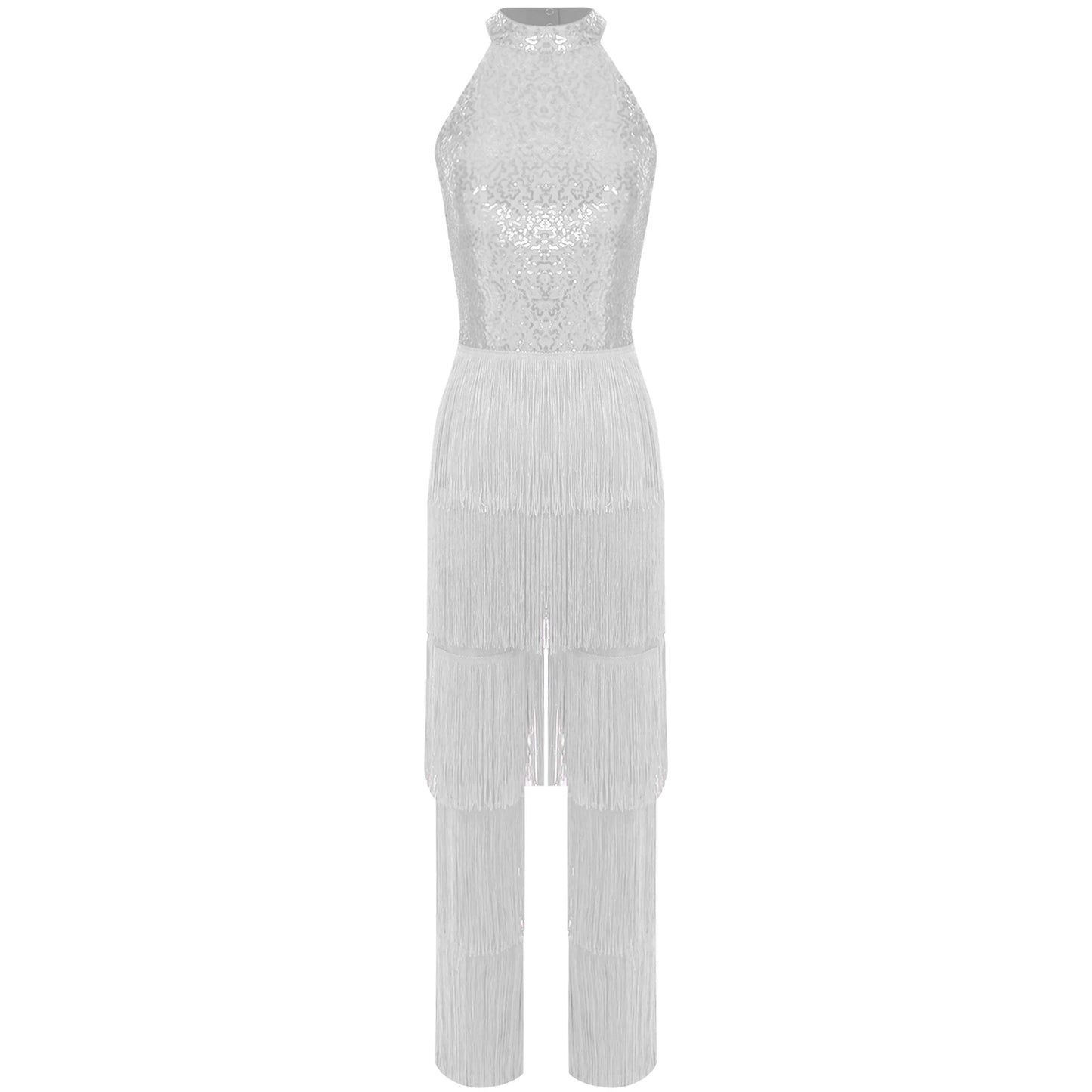 Halloween Hippie Costume womne Vintage 70s Disco Stage Performance Dancing Jumpsuit Singer Sequins Tassel Tango Cha-cha Costumes