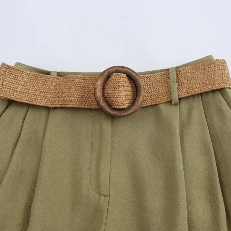 Women's Shorts High Waist Y2k Belt Short Woman Streetwear Harajuku Baggy Jeans Skort Beach Bermuda Pants Y 2k Summer New