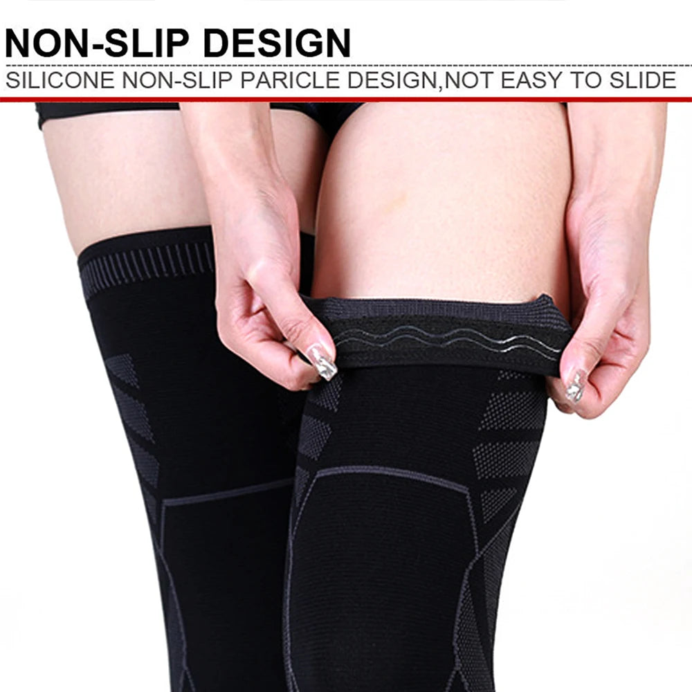 1/2Pcs Sport Full Leg Compression Sleeves Knee Brace Support Protector for Weightlifting Arthritis Joint Pain Relief Muscle Tear