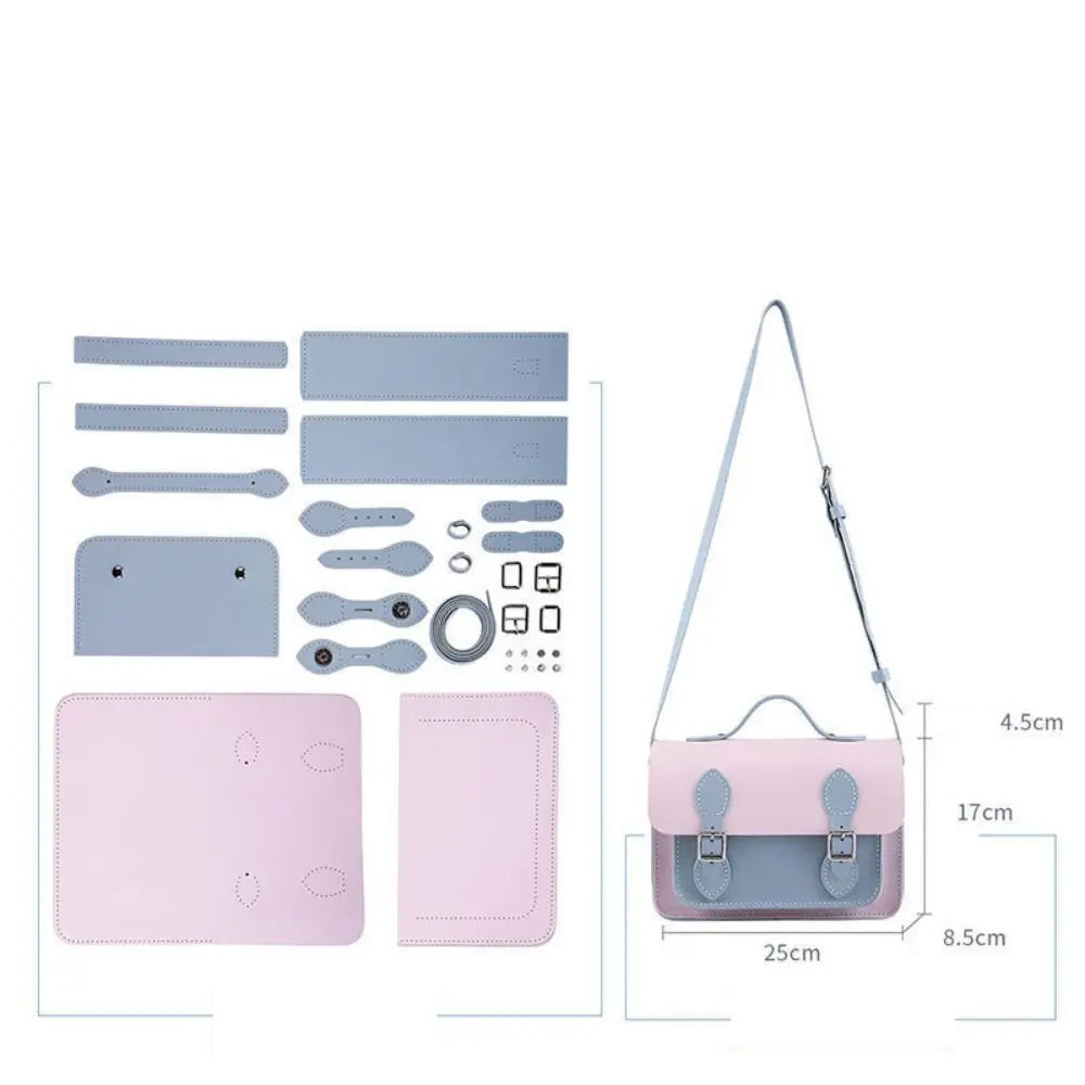 New PU Leather DIY Material Bag DIY 10 Colors Shoulder Crossbody Bag Hand-stitched Self-made Bag Women