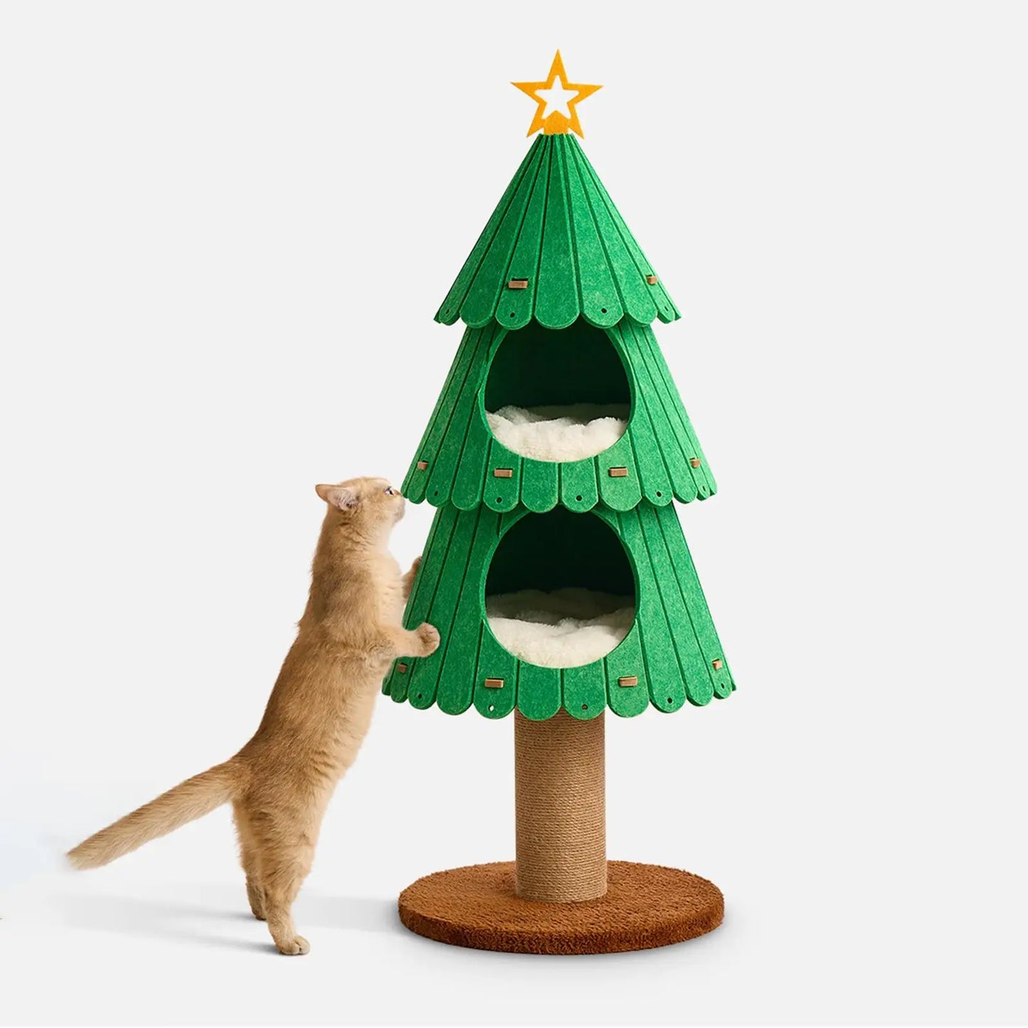 Christmas Cat Tree Tower Cozy Hideaway Grind Claws Stable for Indoor Cats
