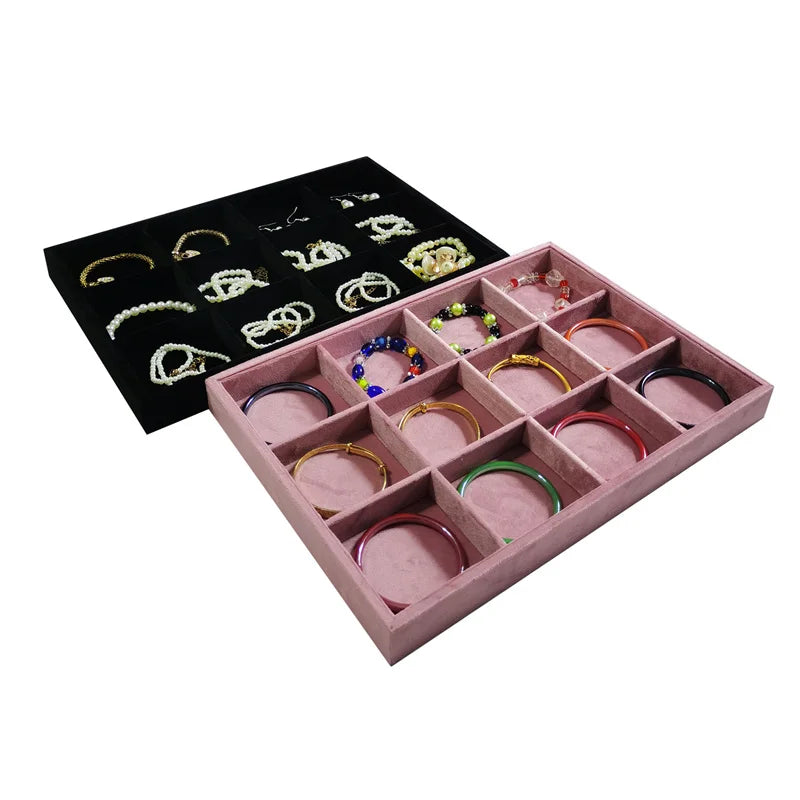 Large capacity jewelry display tray 35*24cm ring earring necklace storage holder Personal jewelry collection decoration tray
