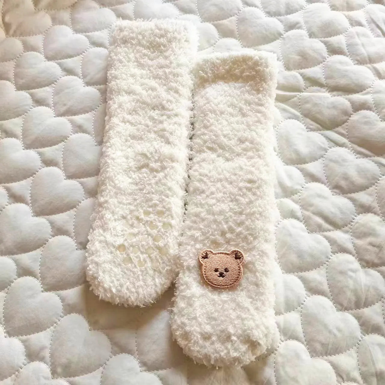 Winter New Baby Fleece Padded Socks Warm Thicken Toddler Girls Floor Socks Cartoon Embroidery Infant Sock Sleeves