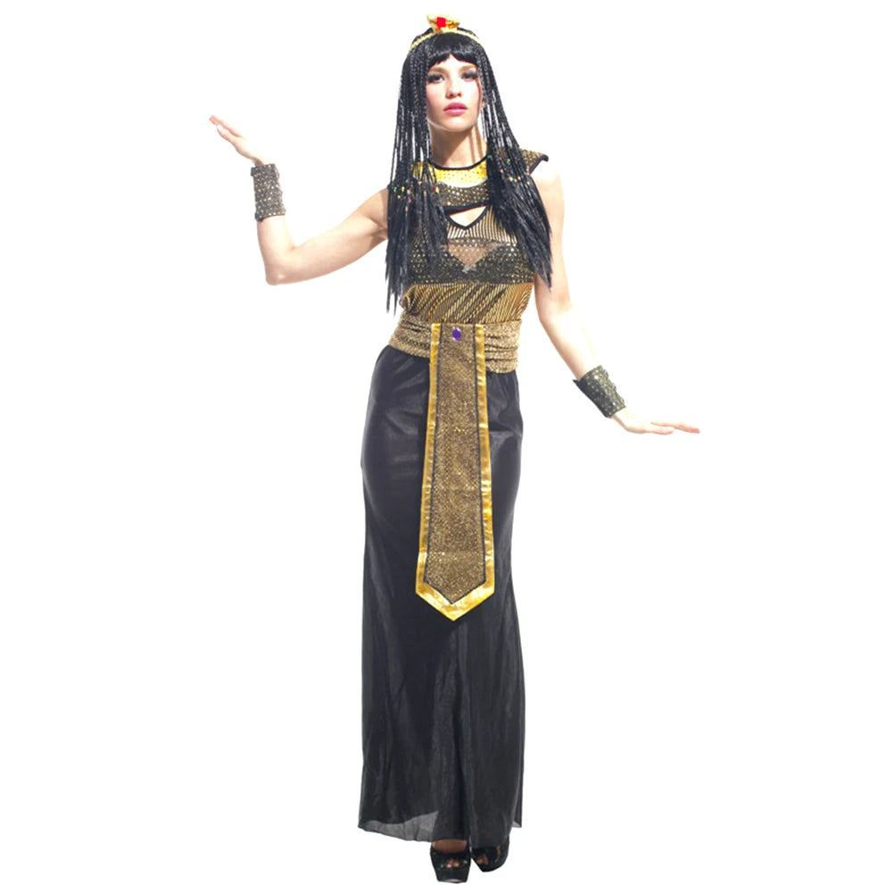 Halloween Ancient Egypt Egyptian Pharaoh Costume for Men King Cleopatra Queen Cosplay Carnival Party Medieval Couple Party Dress