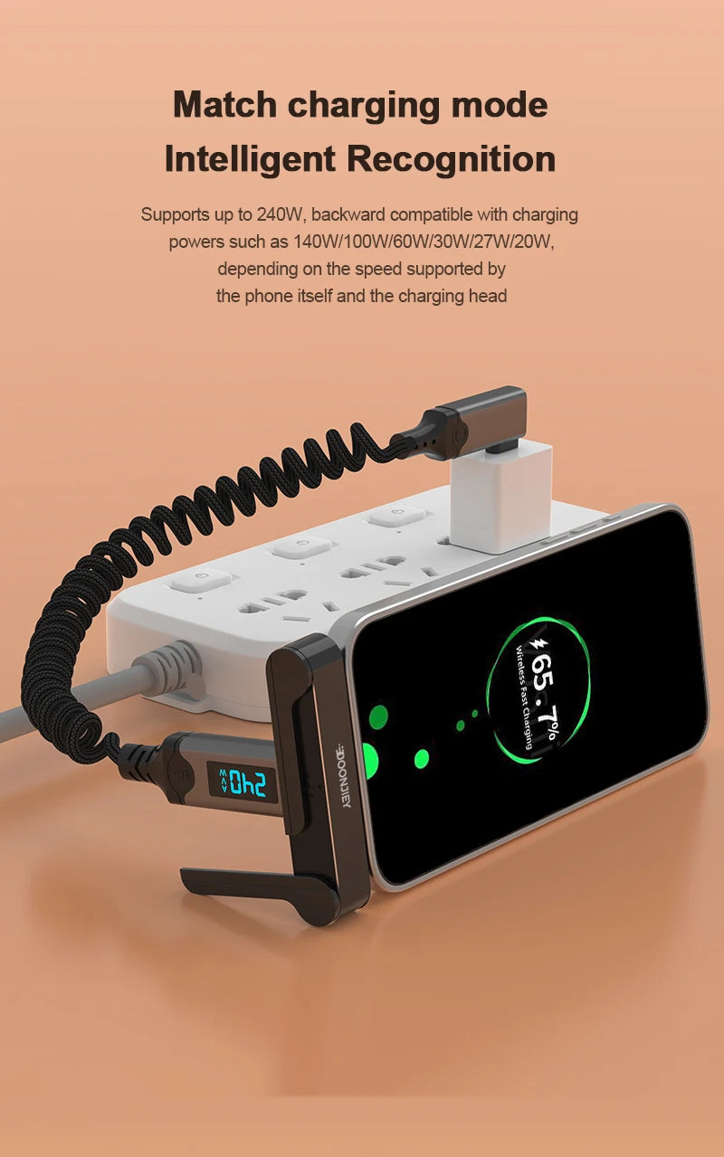 USB5.0 Type C Phone Stand Adapter 240W Fast Charging 120Gbps 16K Multi-function Foldable Converter Compatible Thunderbolt 5/4