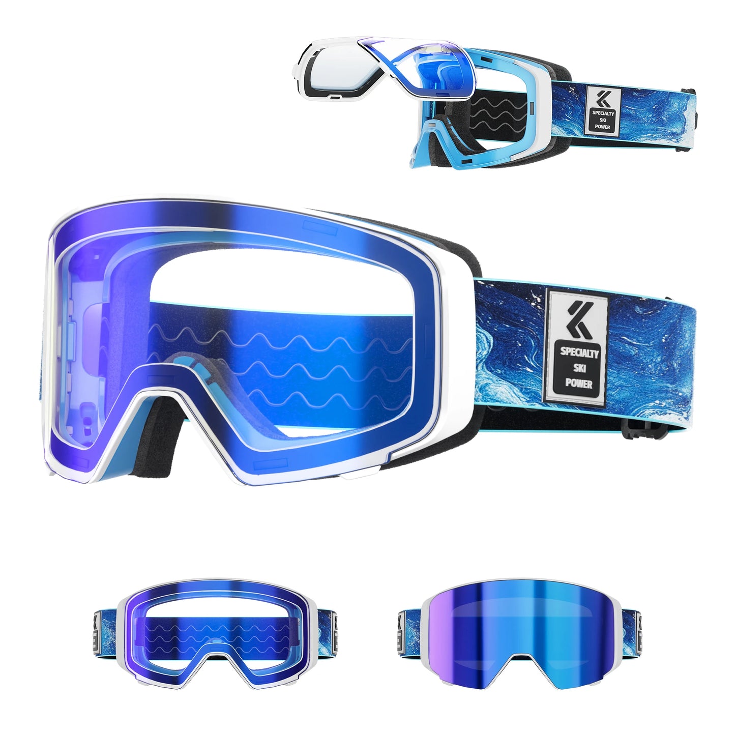 Kapvoe Photochromic Snow Goggles Ski Snowboard Anti-Fog Mask for Men Women Eyewear UV400 Protection Glasses Snowmobile Winter