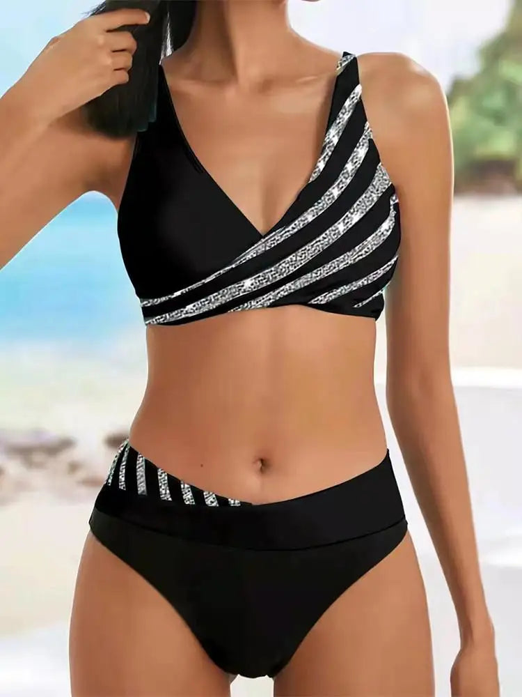 2023 New Women Sexy Stripe Bikini Female Summer Swimsuit Two Piece Bikini Set Beachwear Swim Suit Swimwear Brazil Bathing Suit
