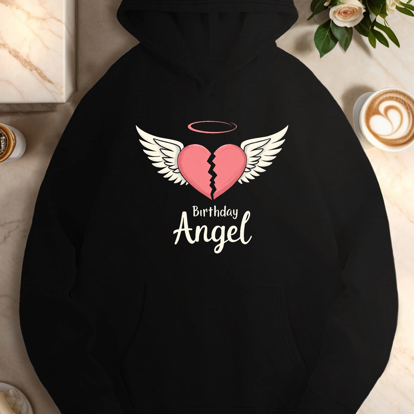 Heart Mom s Birthday Angel  women's casual hoodies