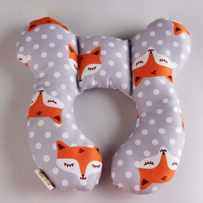 Baby Stroller Pillow Car Seat Head Fixed Neck Pillows Bend Shape Sleeping Protection Headrest Cushion Infant Anti-head Mat