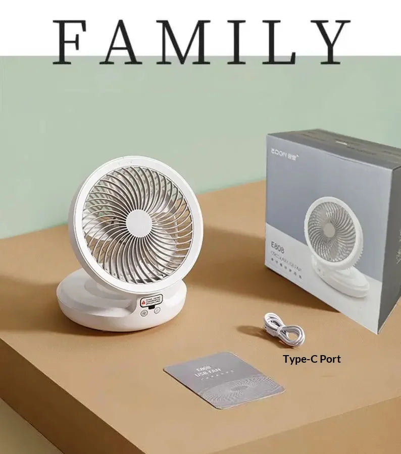 Edon Air Circulation Fan Wireless Suspended USB Rechargeable Night Light Touch Control 4 Wind Speed Folding Electric Fan