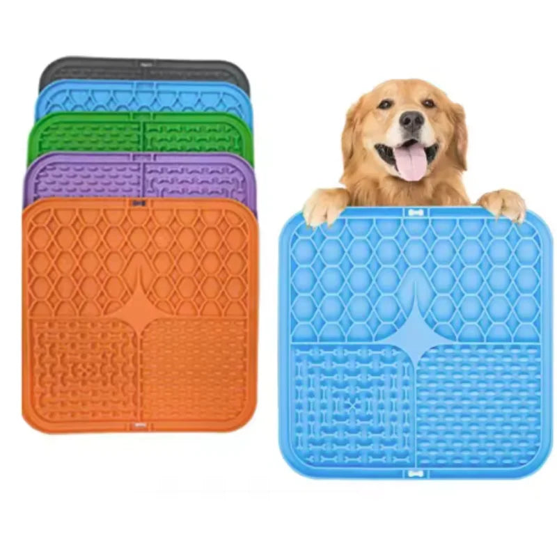 Pet Lick Silicone Mat Slow Feeder Dog Food Plate Bathing Distraction Sucker Training Feeder for Dogs Kitchen Supplies