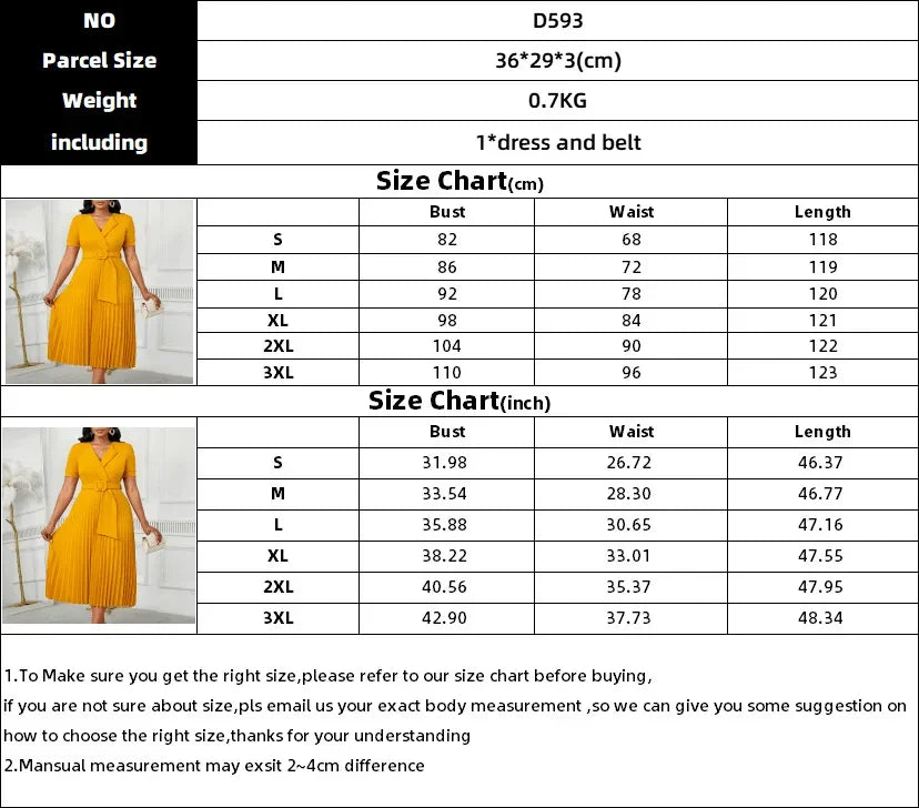 Sexy Short Sleeve V-Neck Elegant African Pleated Dress High Waist Midi Dress Fashionable Atmosphere Casual Elegant Style