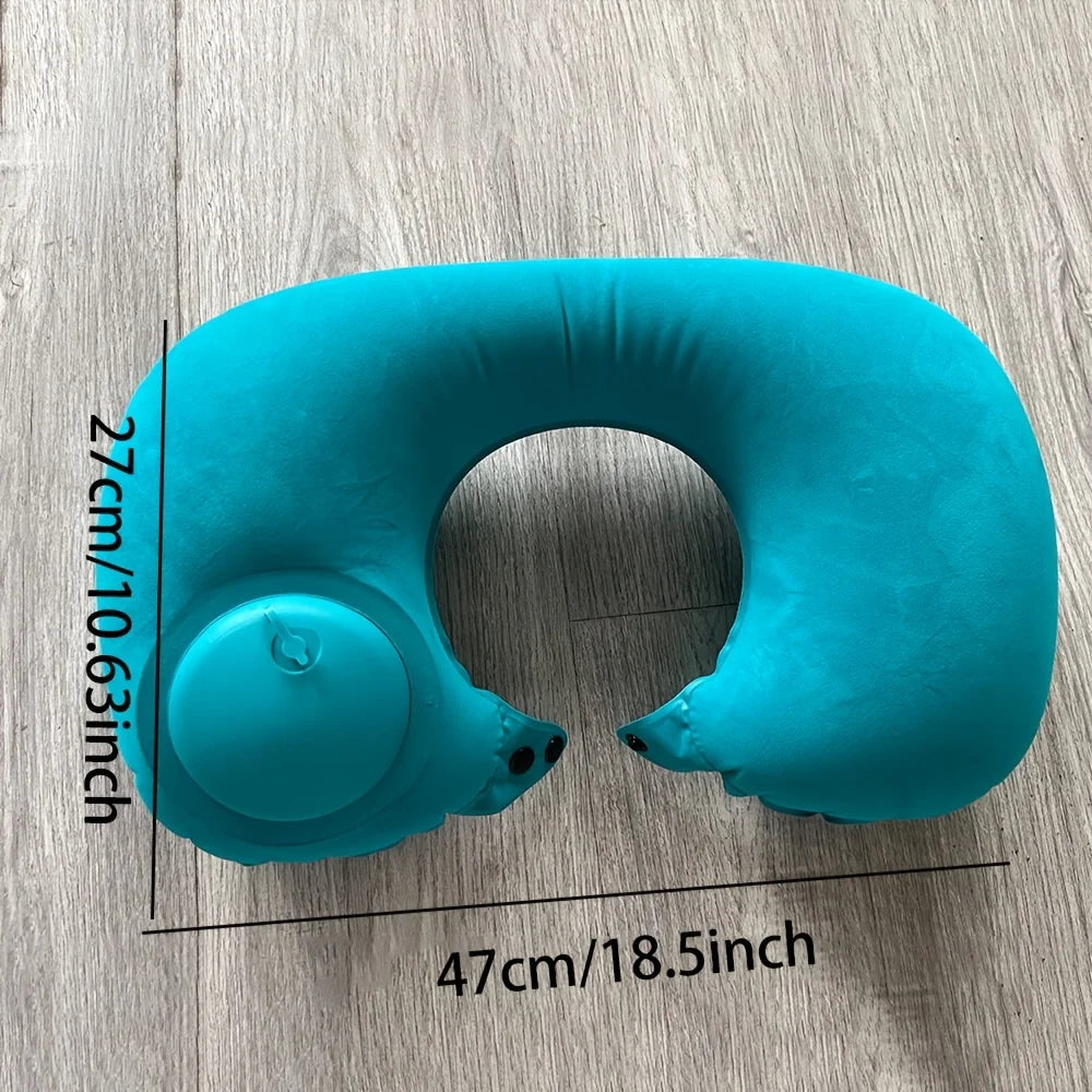 SPDJUMPER Inflatable Travel Neck Pillow, U-Shaped Portable Pillow with Storage Bag for Airplane, Car, Office & Home