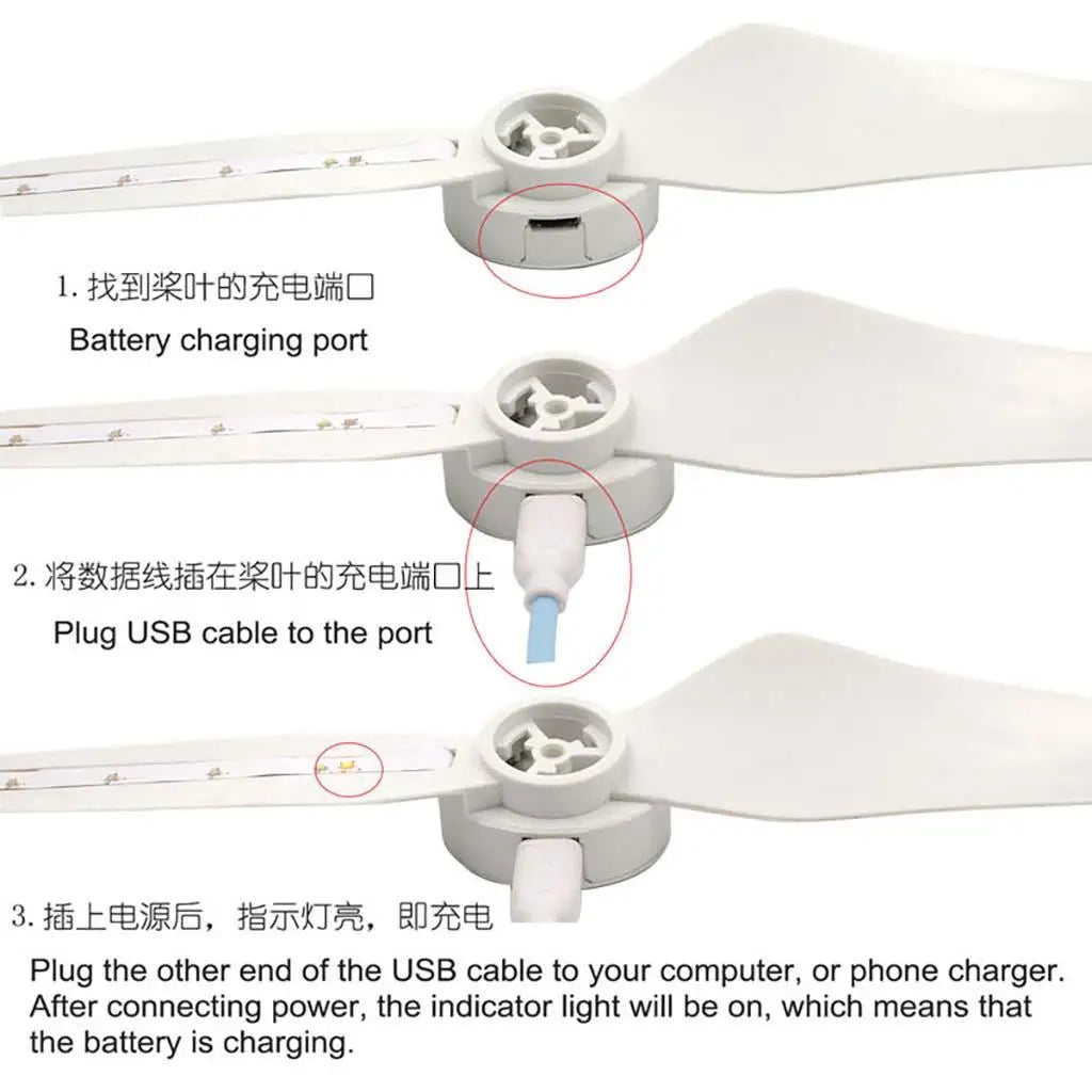 RC Drone Quadcopter Propellers 9450S LED Flashing Plastic USB Charging Accessories for DJI Phantom 3 4