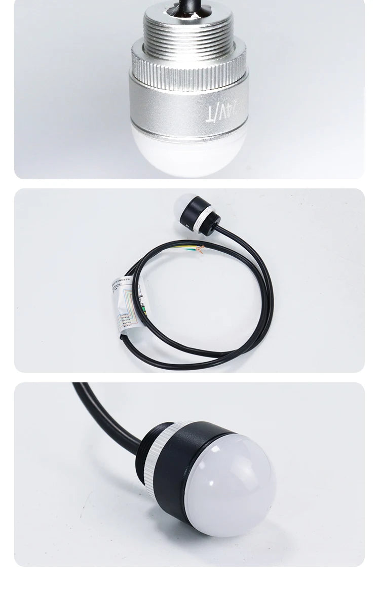 30mm Mini Tri‑Color LED Warning Light 12V24V Waterproof Signal Indicator Lamp for CNC Machine Tool Equipment Industrial Machiner