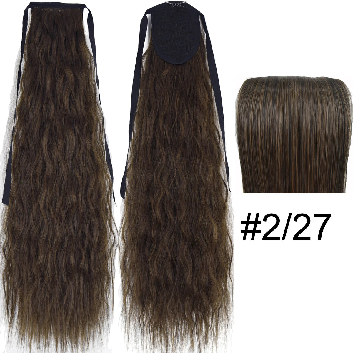 TOPREETY Synthetic Fiber Heat Resistant Kinky Ribbon Ponytail Extensions 3007
