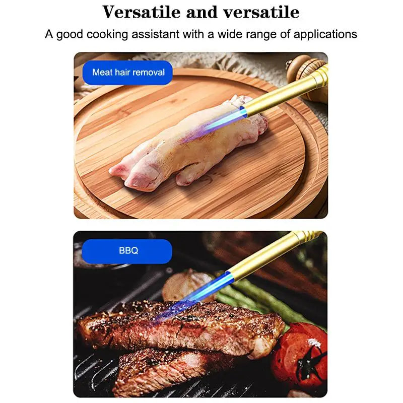 Butane Torch Extended Copper Tube 1300℃ BBQ Flame Gun Copper Aluminum Soldering Tool Liquefied Propane Gas Torch