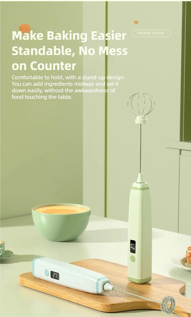 TINSOL Wireless Electric Milk Frother Multi-Function Blender Egg Whisk and Mixer Ideal for Crafting Coffee and Cappuccino Foam