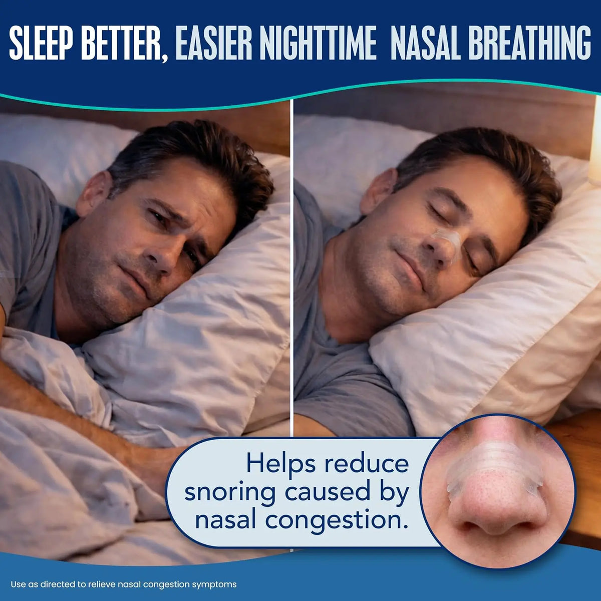 Anti Snoring Nasal Strips Drug-Free Breathing Aid Increase Nasal Airflow Relieve Congestion Reduce Snoring Portable For Adult Night Sleep