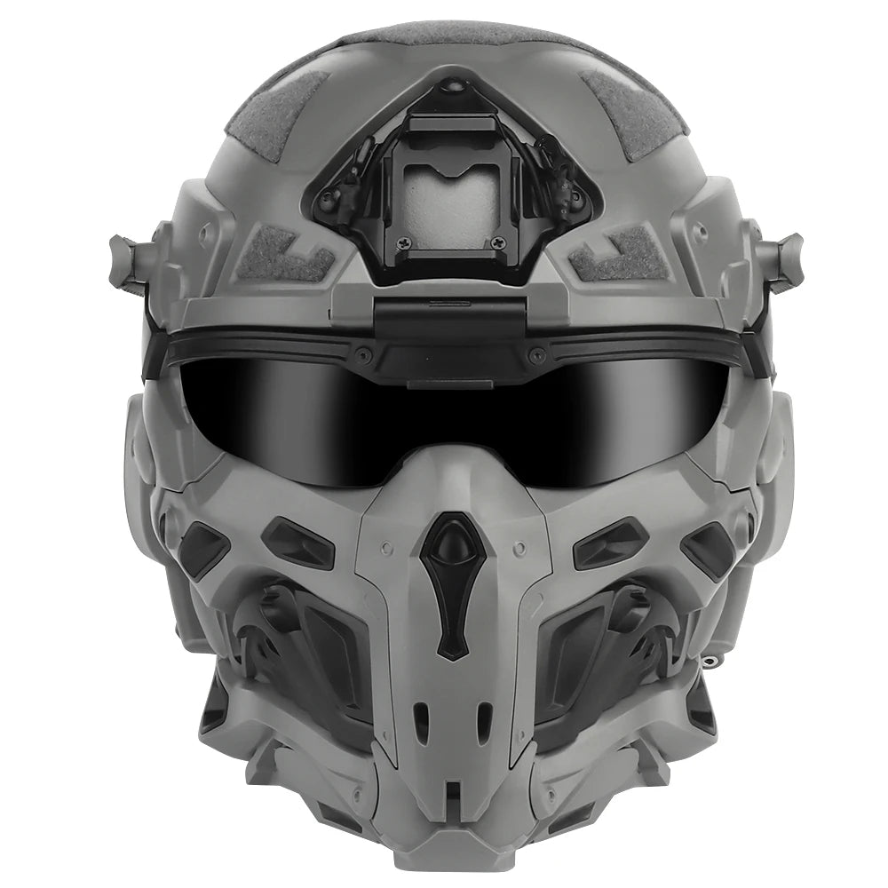 Militar Helmet FAST Helmet Built-in Communication Headset Anti-fog Fan W-Ronin Assault Helmet Detachable Mask Replacement Lens