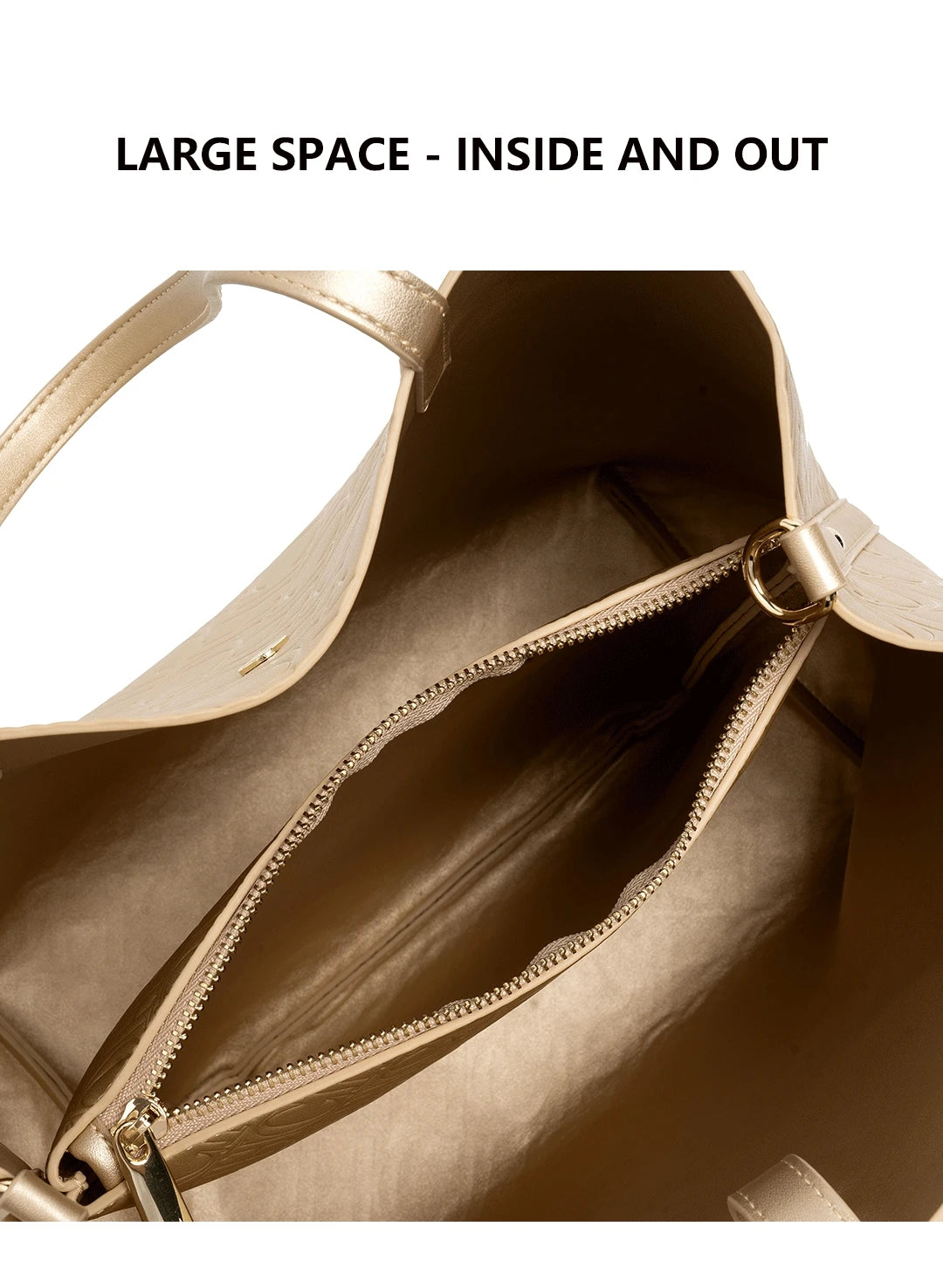 CH Luxury Tote Handbag For Women Large Capacity Work Shoulder Bag Elegant Golden Shopping Shoulder Purse