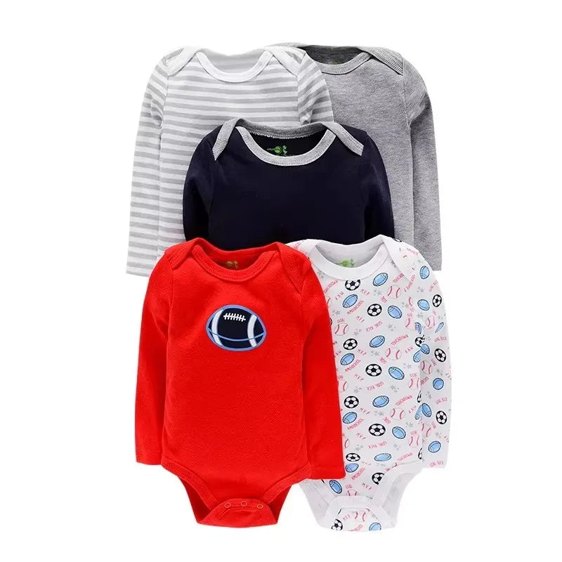 4 Pieces Baby Clothing Infant Bodysuit Long Sleeve High Quality Newborn Clothes Sets Pure Cotton Cartoon Kids Clothing for 0-12M