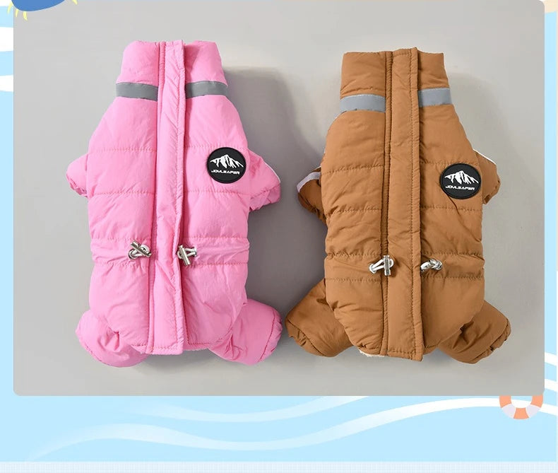 Dog Thick Warm Cotton Clothing Pet Outdoor Winter Small Medium Dog Padding Down Parkas Overalls Warm Puppy High Neck Jacket