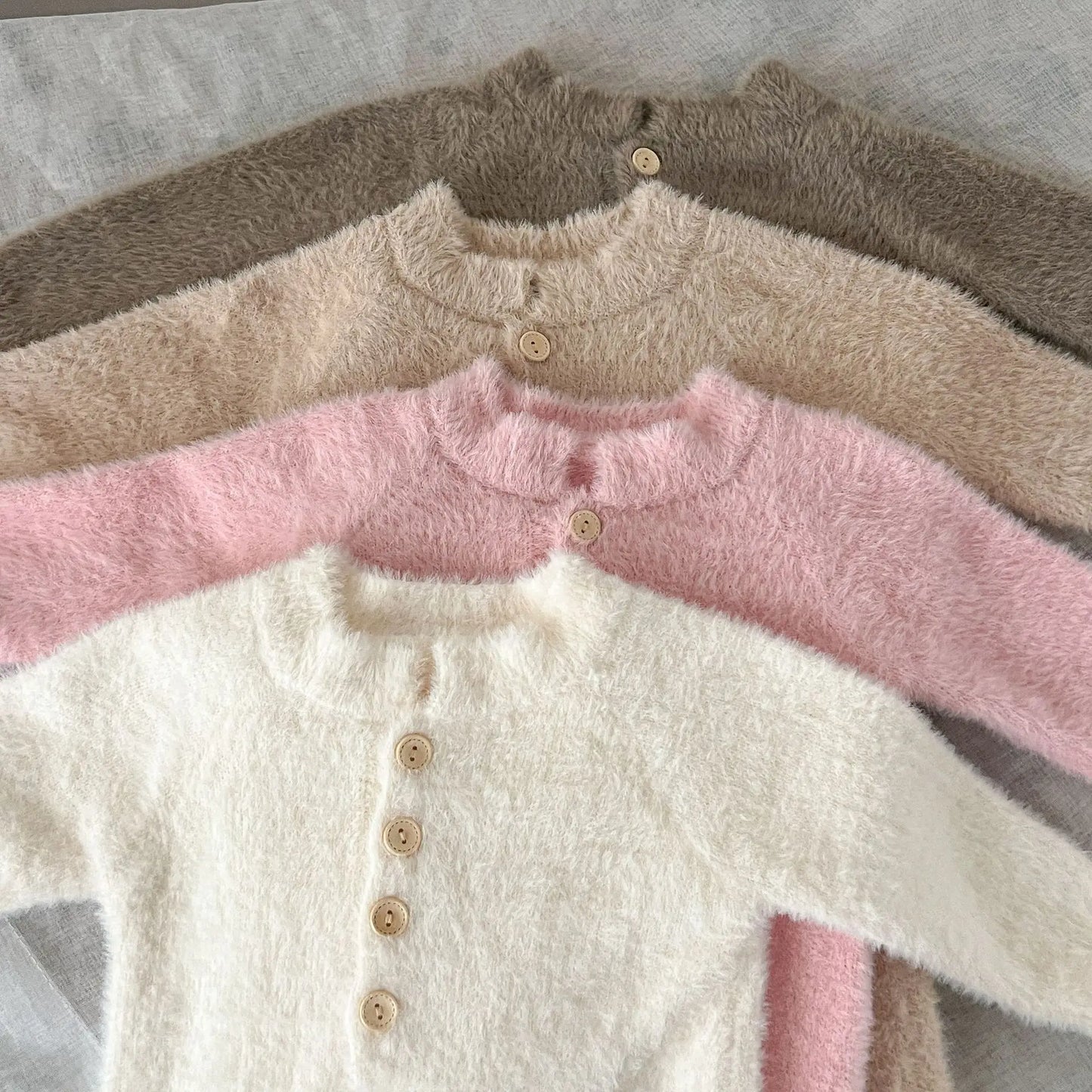 Baby Outfit Newborn Photography Props Mohair Knitted Bear Rompers Footed Jumpsuit Hat 2pcs/Sets Photography Clothing Accessories