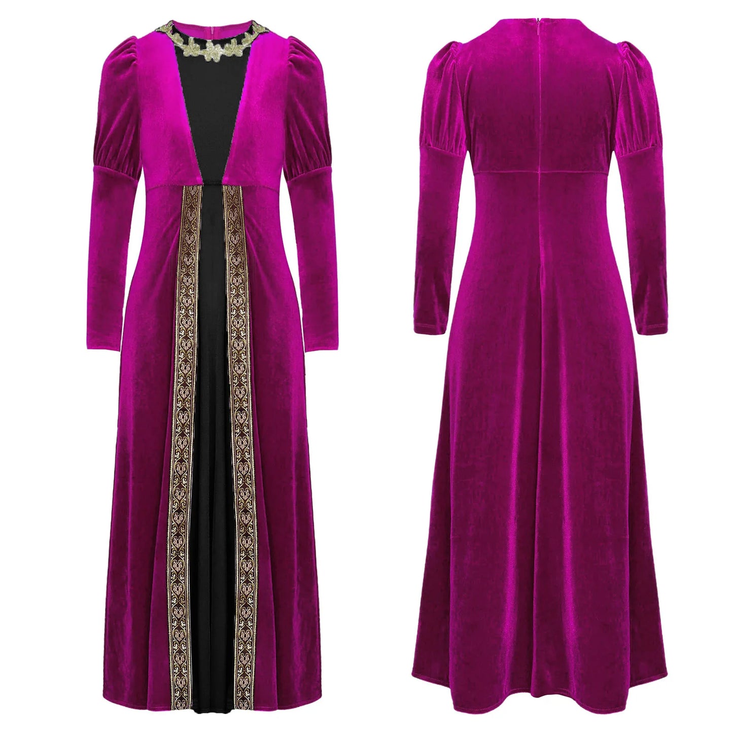 Children Girls Halloween Medieval Renaissance Vampire Cosplay Costume Ancient Roman Princess Dress Long Sleeve Retro Velvet Gown