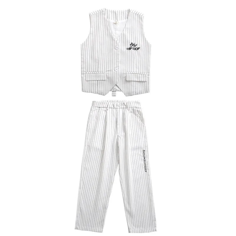 Kids Performance Costume Stage Outfit for Hiphop Dance Clothing Boys Girls Jazz Breaking Streetdance Waistcoats