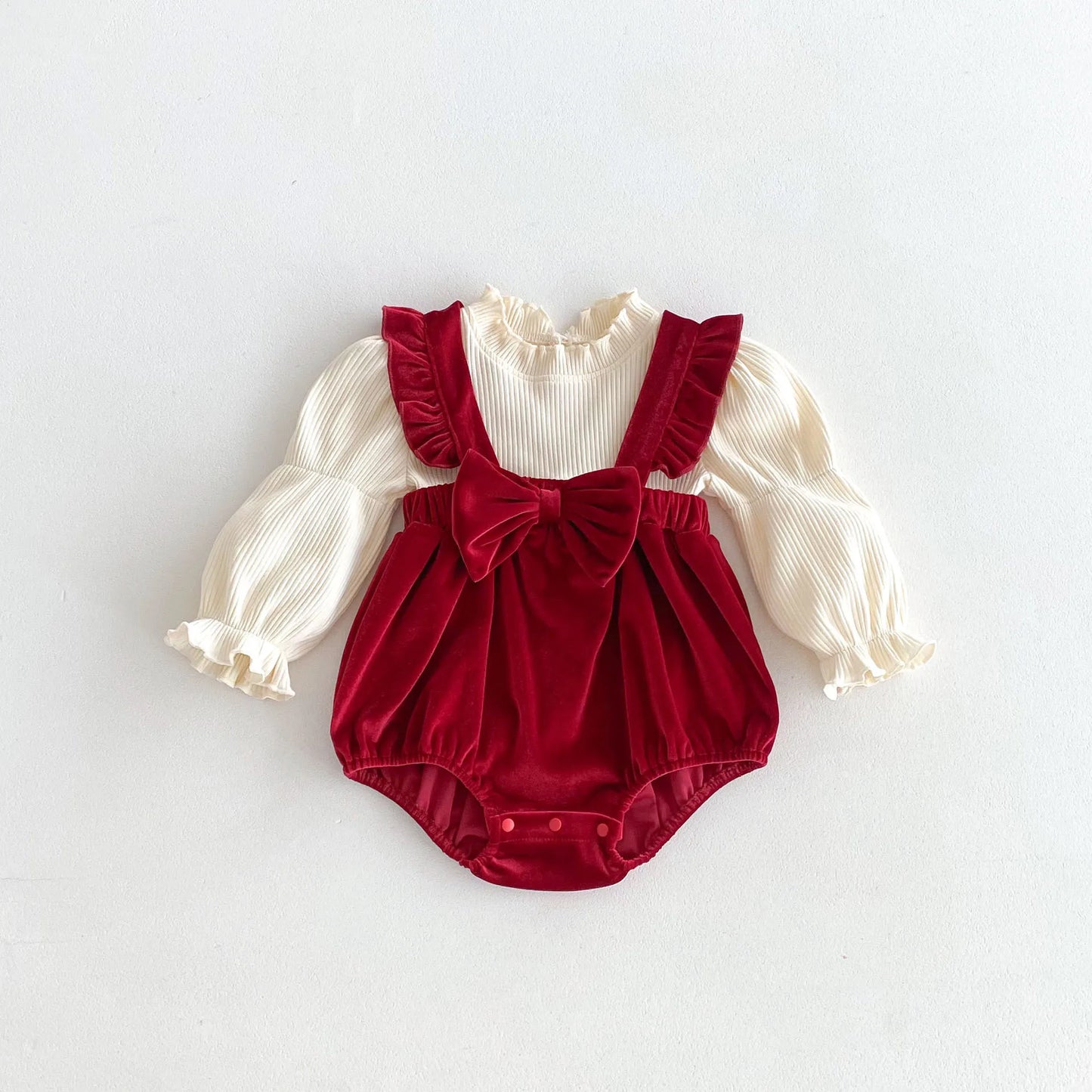 Infant Christmas Outfits Baby Romper Clothes Winter Red Santa Claus Knitted Newborn Infant Boy Girl Christmas Gift Jumpsuits+Hat