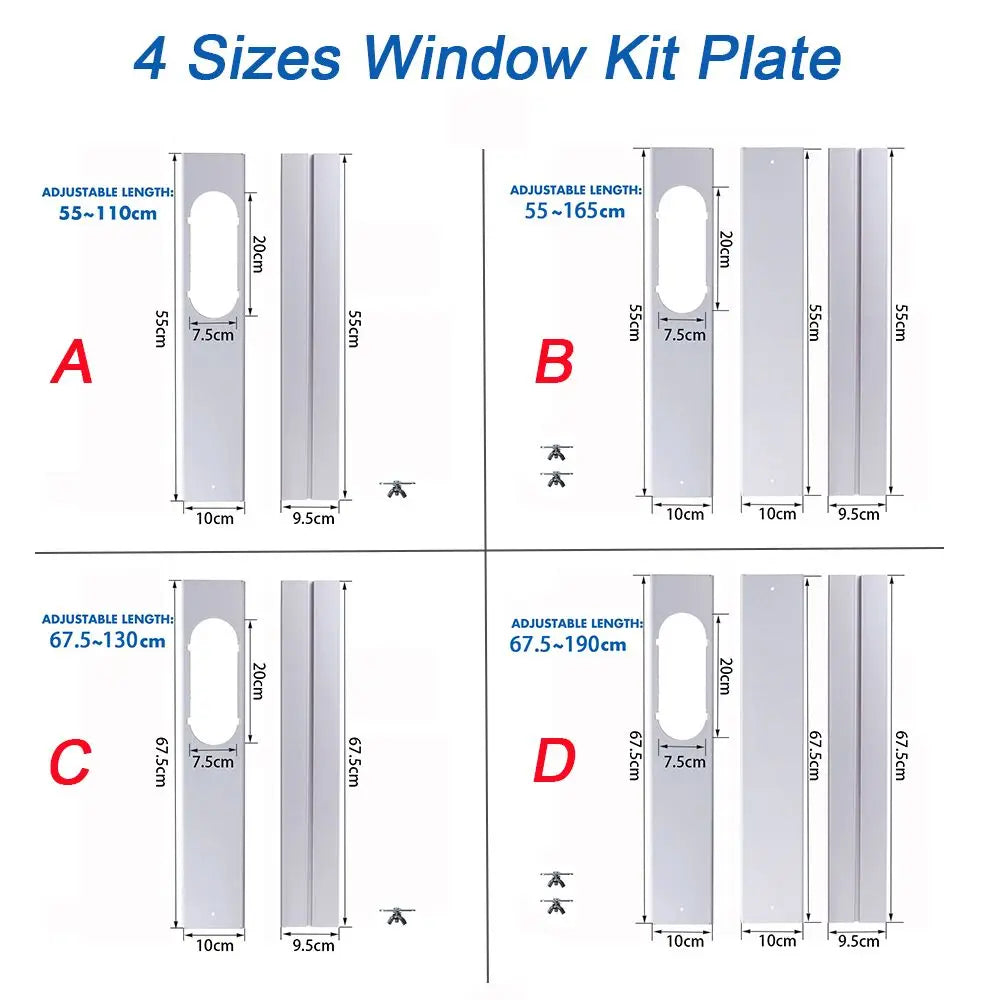 Newest Portable Window Kit Slide Plate Adjustable  Adaptor Wind Shield Exhaust Hose Tube Connector Air Conditioner Accessories