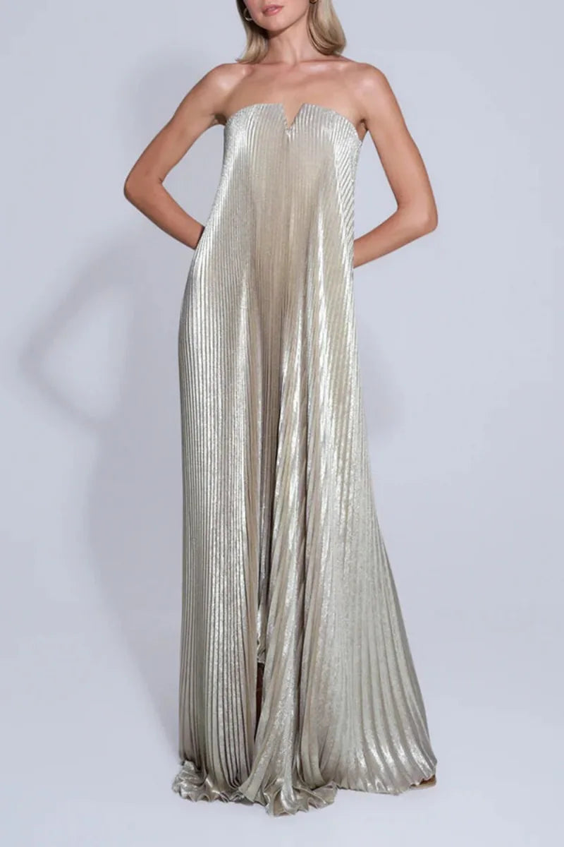 Luxurious Women Folds Party Cocktail Dress Elegant Off Shoulder Celebrity Guest Graduation Evening Floor Length Dress Prom Gown