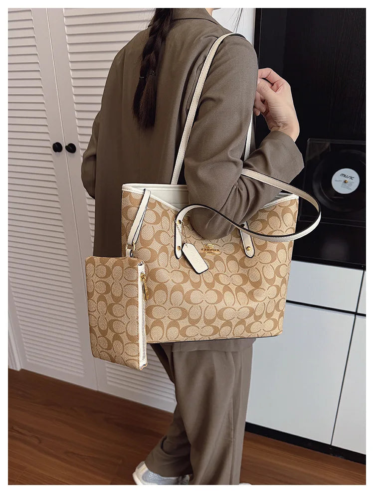 Luxury Designer Women'S One Shoulder Handbag Printed Vintage Paris Fashion Tote Bags Large -Capacity Portable Bag Cluch Bag Purs
