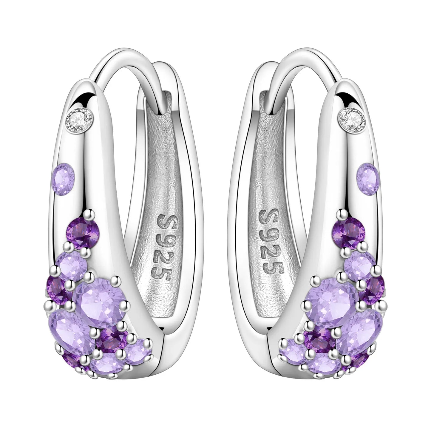 925 Sterling Silver Needle Iris Flower Hoop Earrings for Women Original Elegant Versatile Jewelry Birthday Party Fine Gift 2026
