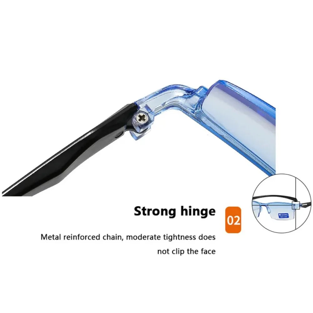 New Smart Automatic Zoom Reading Glasses Rimless Ultralight Anti Blue-ray Radiation Protection Spectacle Computer Goggles Unisex