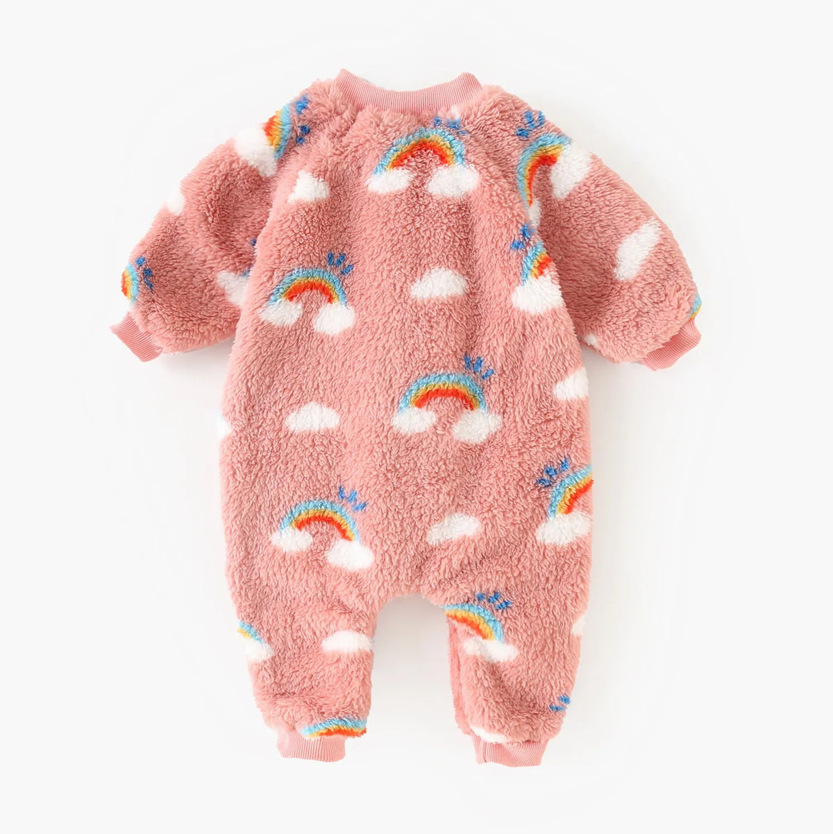 Cute Winter Warm Long Sleeve Fleece Thickened Toddler Girls Jumpsuits Zippper