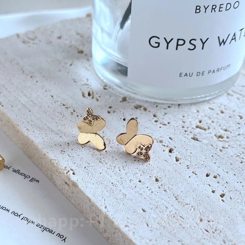 1:1 KS Jewelry Gold Stud Earrings For Women Fashion Jewelry Birthday Gift