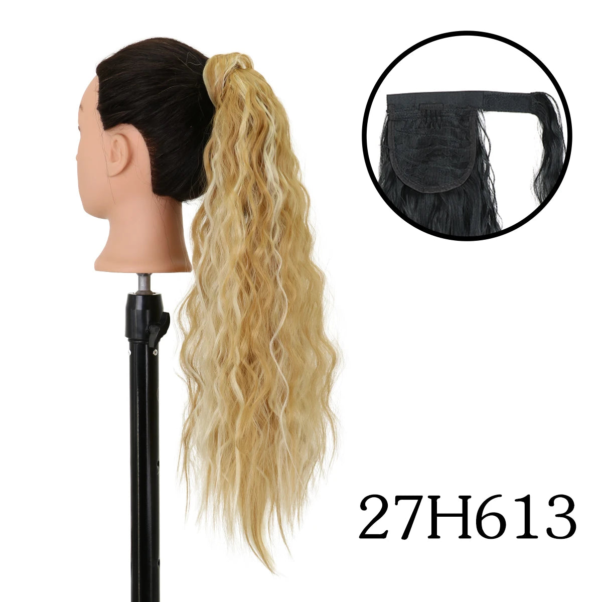 LANSA Synthetic Long Curly Ponytail Natural Puff Wrap Around Clip In Ponytails Hair Extensions Black Brown Ponytail For Women