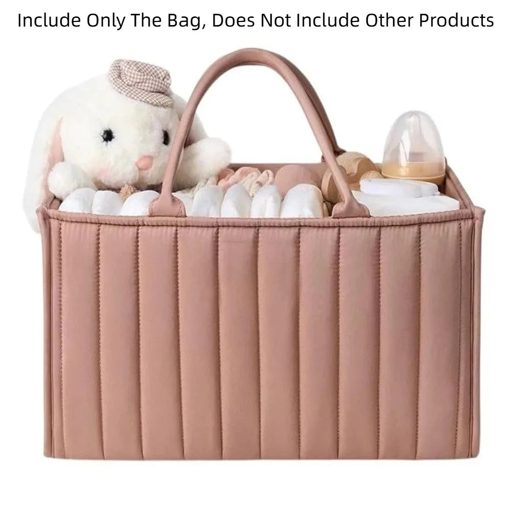 Large Capacity Baby Diaper Organizer Floral Beige Multi-Pocket Foldable Mommy Bag Multifunctional Portable Diaper Storage Bag
