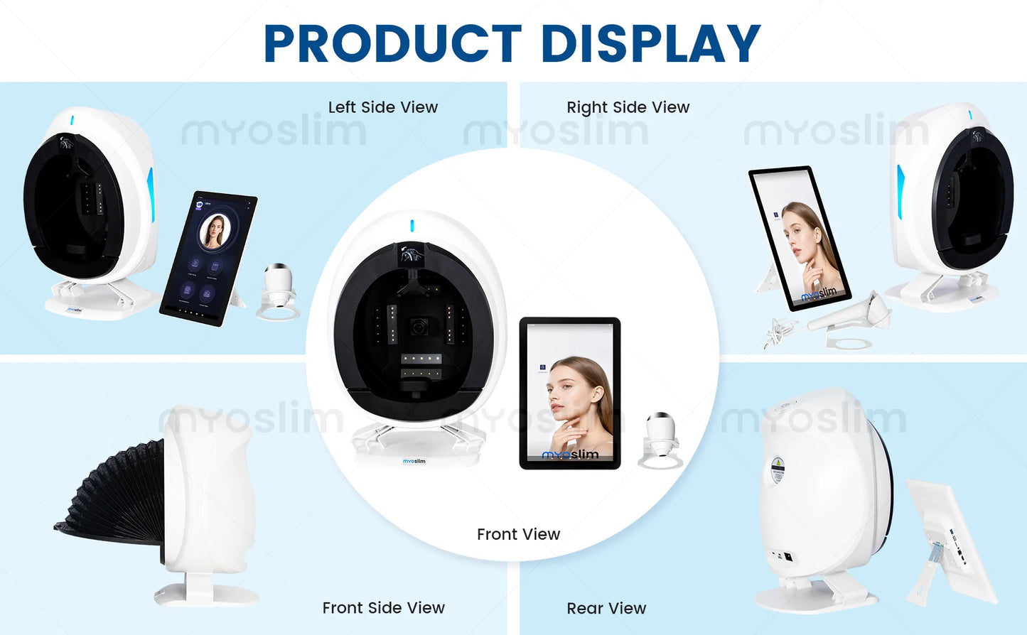 36M HD AI Skin Analyzer Q1pro Face Hair Scalp Detection Machine 8 Spectral Imaging Android 15.6 21.5 inch Custom Report