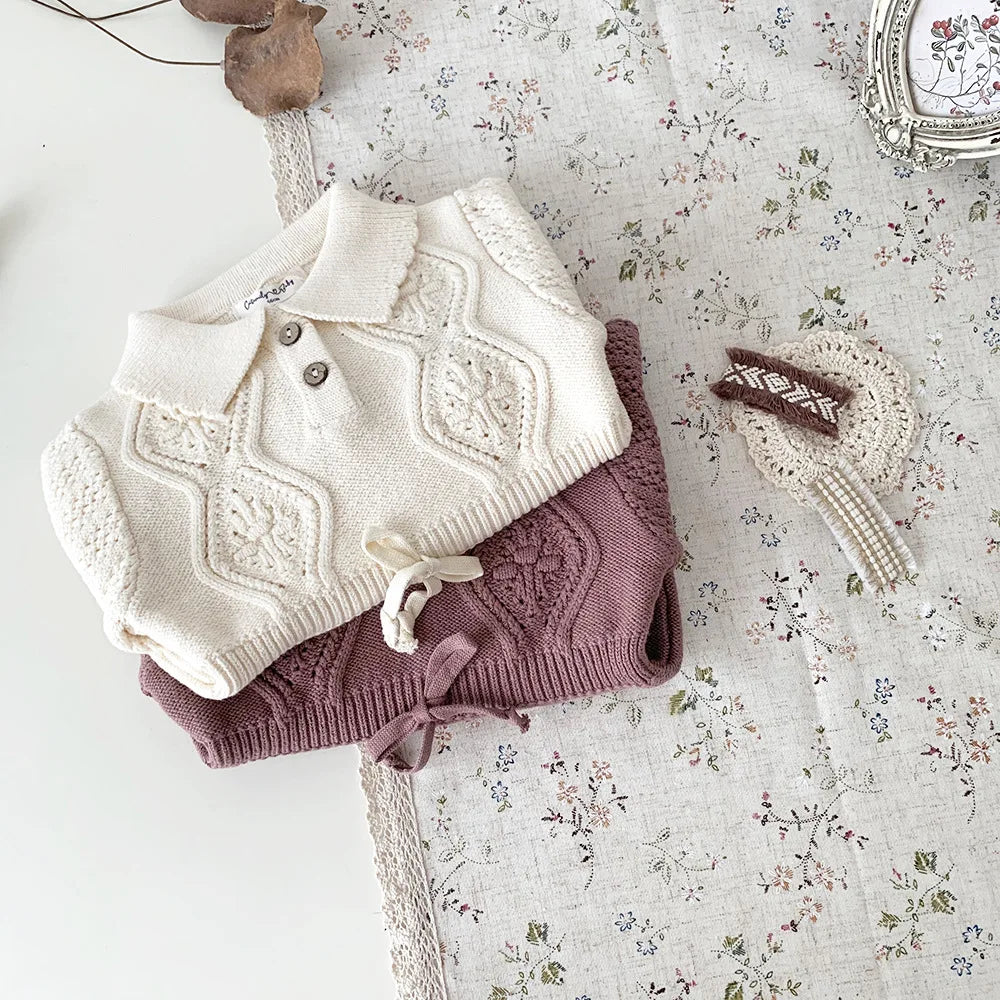 Spring Newborn Infant Toddler Baby Girl Boy Rompers Warm Knit Jumpsuit Long Sleeve Soft Outfits Clothing Baby Winter knit Romper